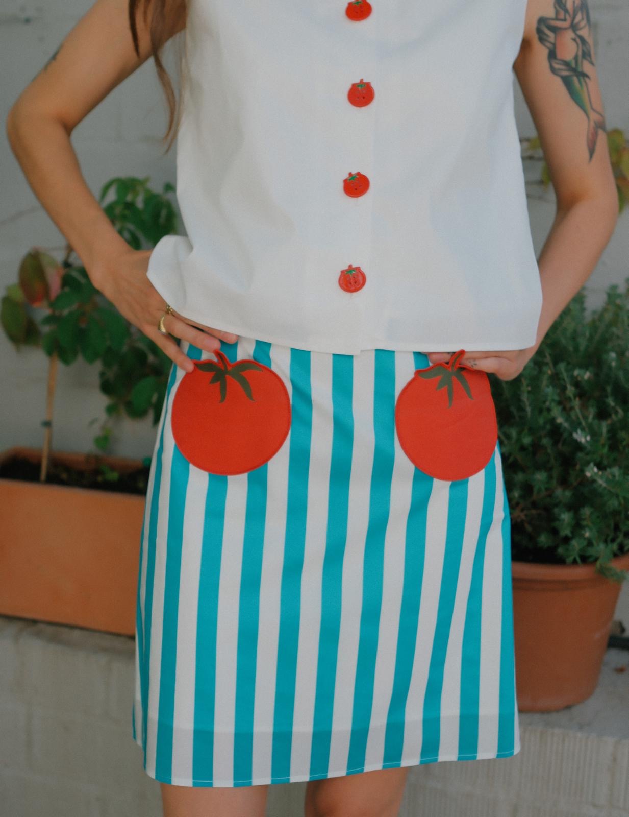FALDA RAYAS TOMATE