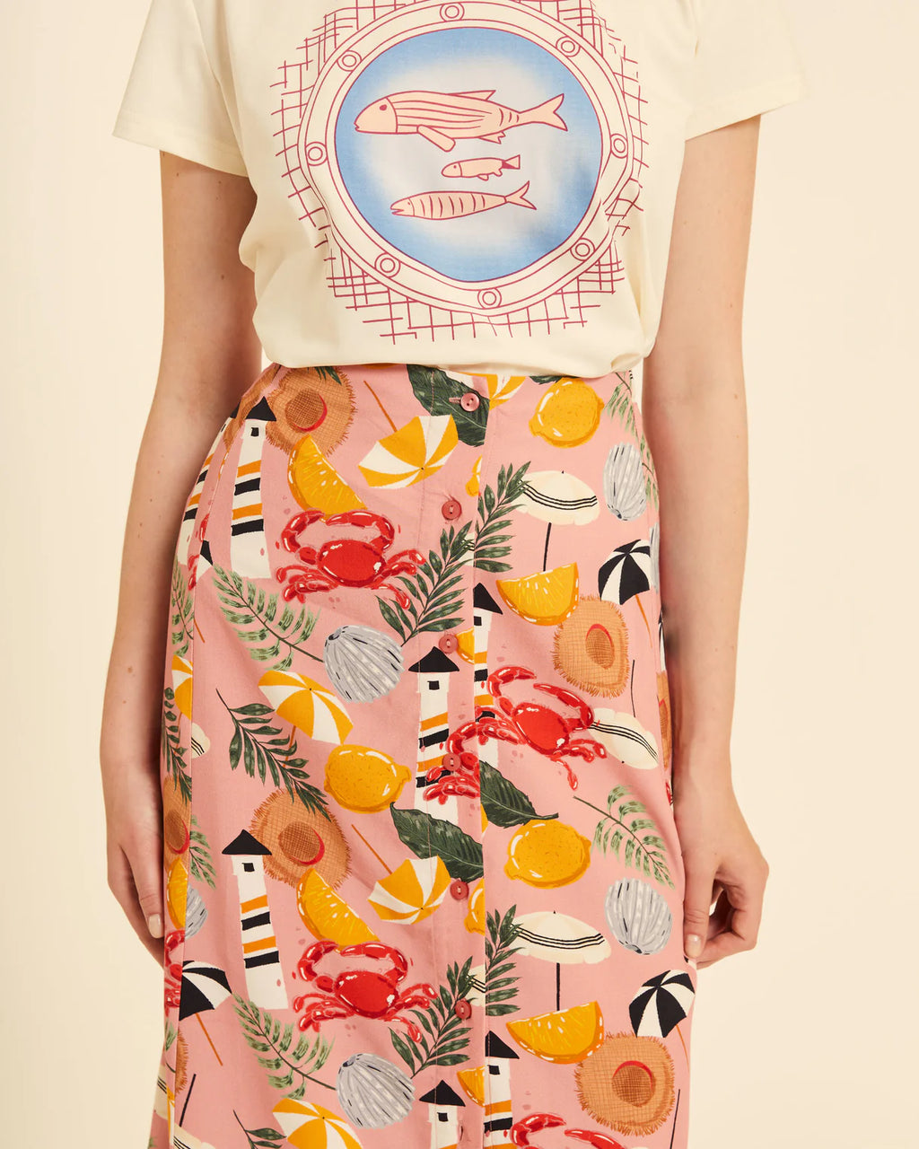 FALDA MIDI TRÓPICO