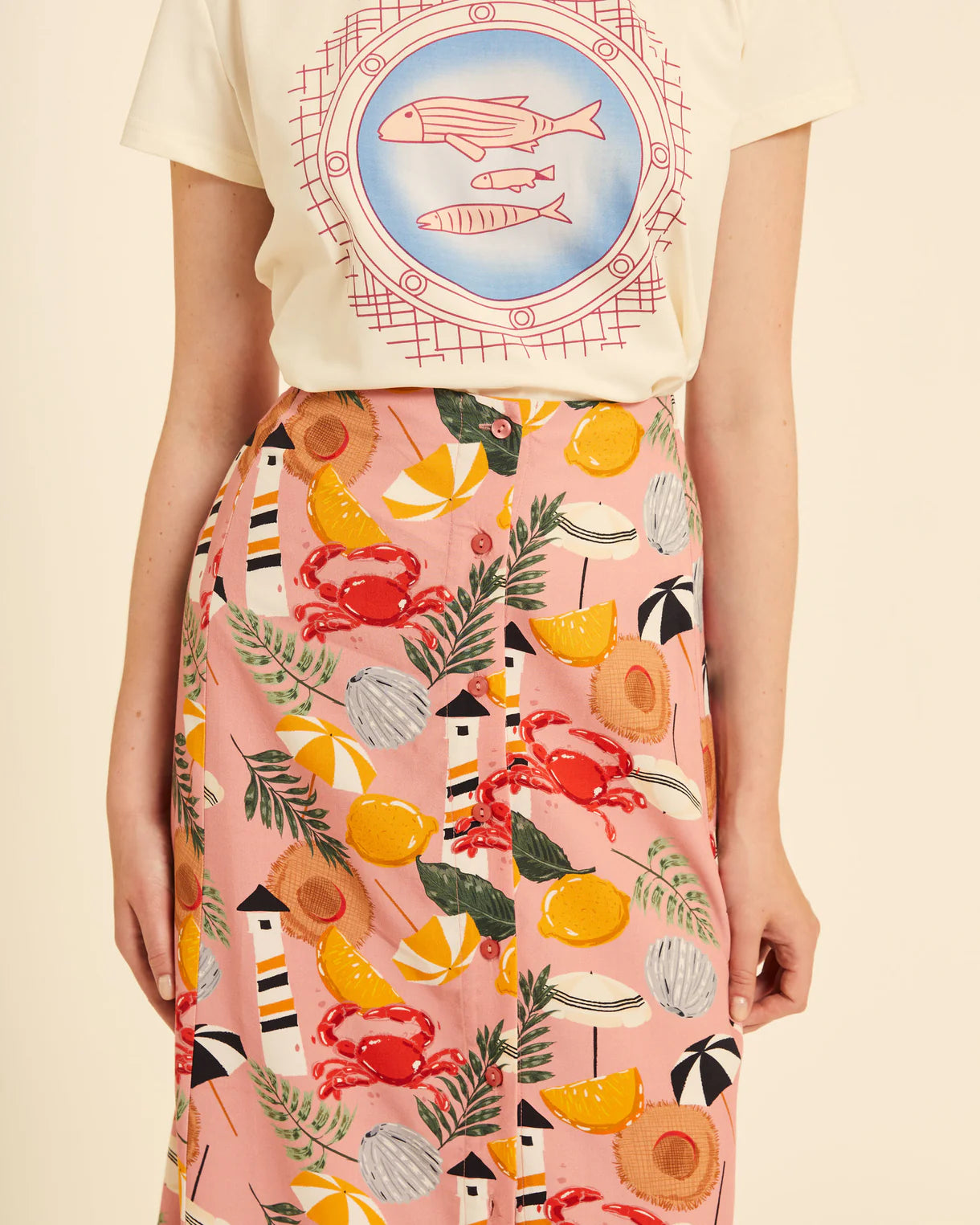 FALDA MIDI TRÓPICO