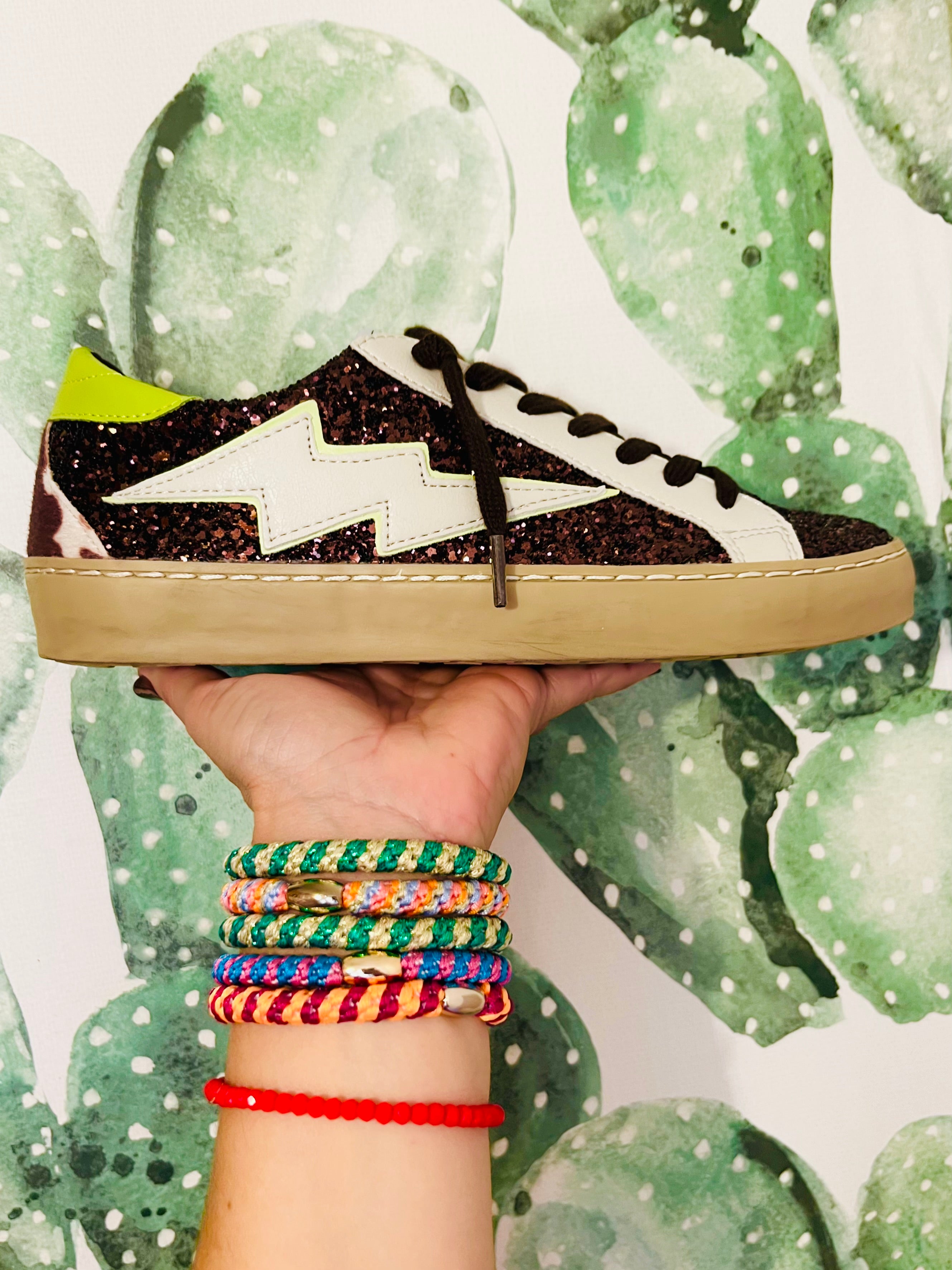 TENIS GLITTER CAFÉ