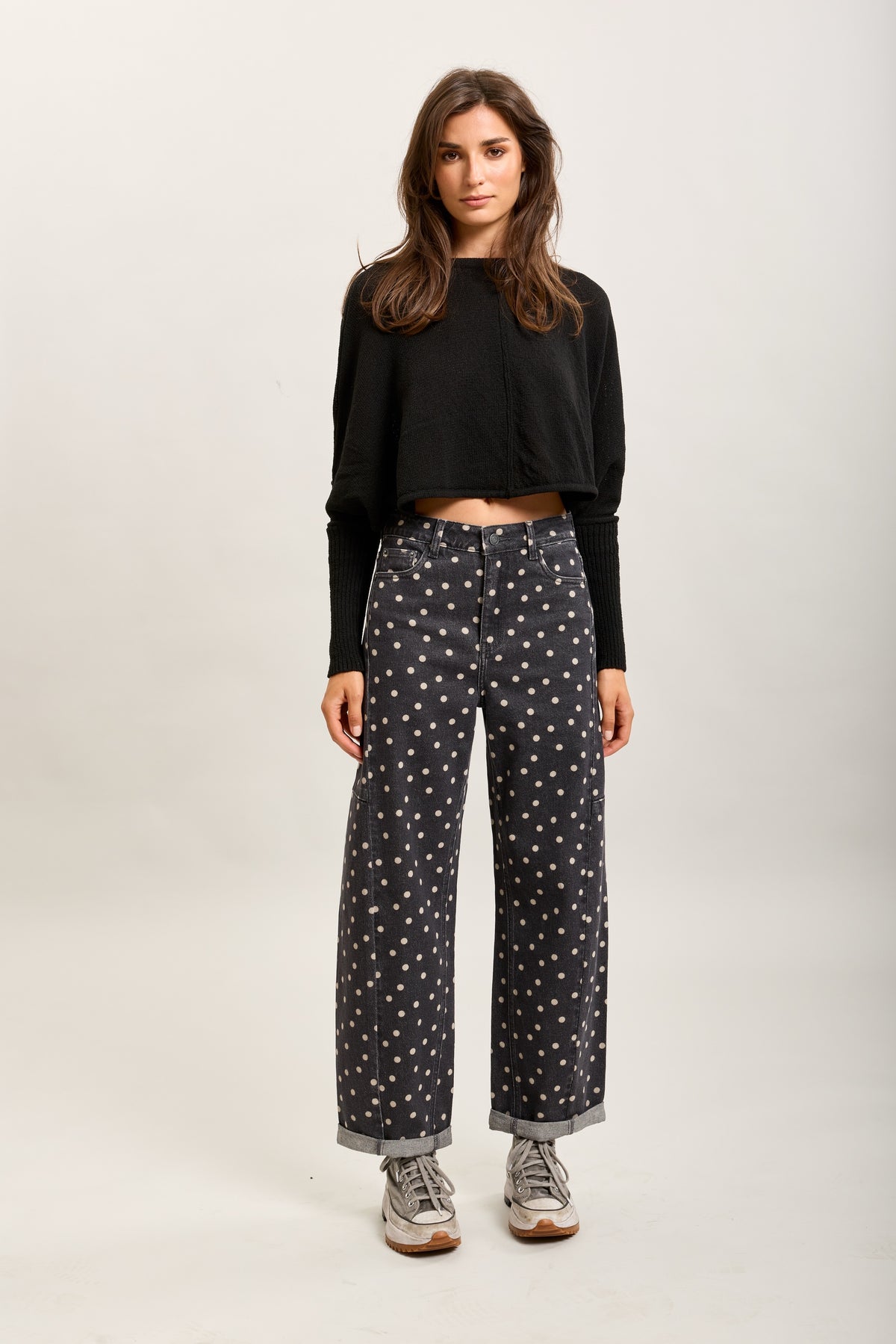PANTALÓN VAQUERO BALLOM LUNARES NEGRO