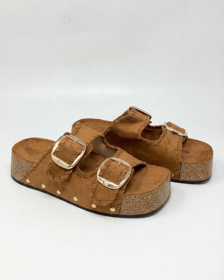 Sandalia plataforma camel
